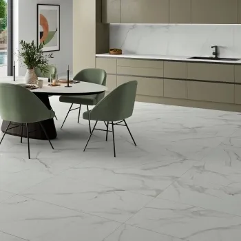 Lumiere White Marble Effect Large Matt Porcelain Tile 120x59.5cm