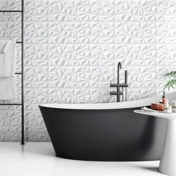 Flat White Decor Matt Ceramic Wall Tile 90x30cm