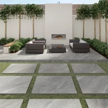 Strond Dolphin Grey Marble Effect Structured Matt Porcelain Tiles 100x100cm