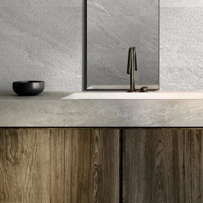 Alchemy Pearl Textured Decor Slate Effect Matt Ceramic Wall Tile 100x33.3cm