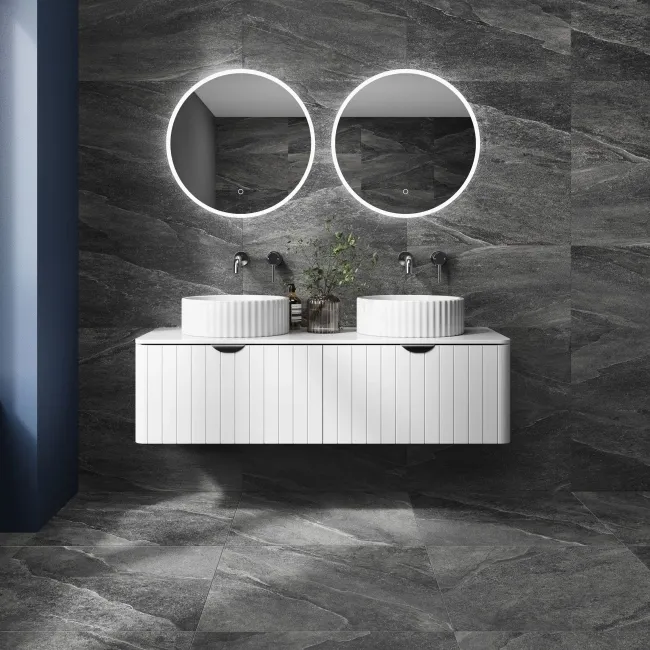 Alpen Graphite Slate Effect Matt Italian Porcelain Tile 60x60cm