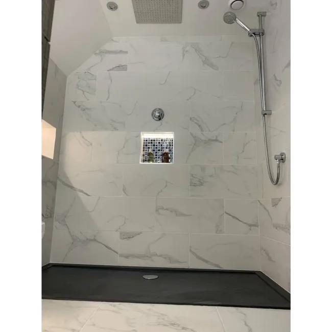 Carrara White Matt Marble Porcelain Tile 60x30cm
