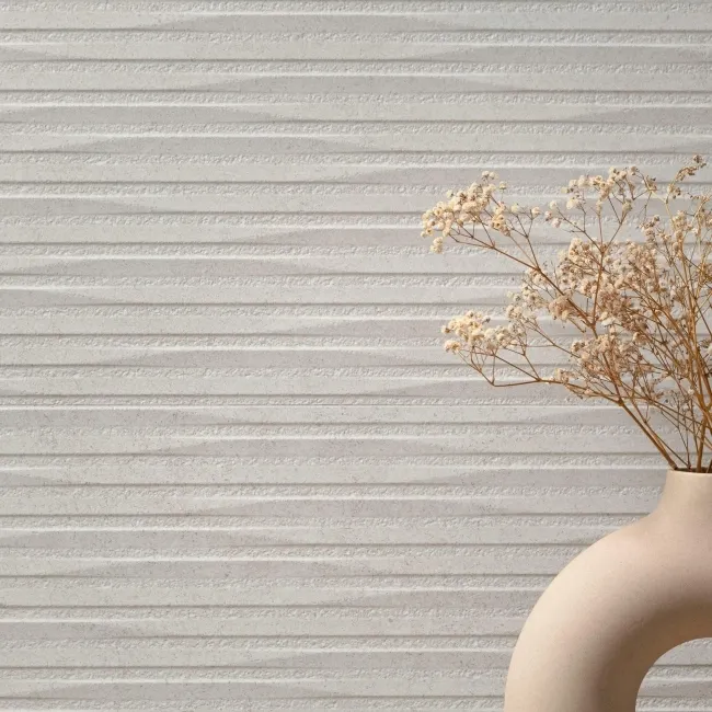 Cluny White Decor Stone Effect Matt Ceramic Wall Tile 100x33.3cm