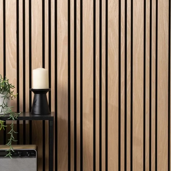 Trepanel Design® Oak Multi-Width Acoustic Wood Wall Panels