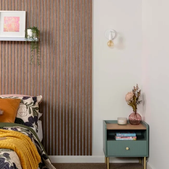 Trepanel® Smoked Oak on Grey Felt Acoustic Wood Wall Panels