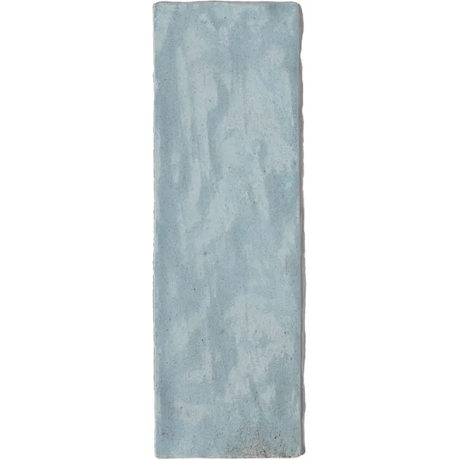 Riad Sky Brick Effect Gloss Ceramic Wall Tile 20x6.5cm