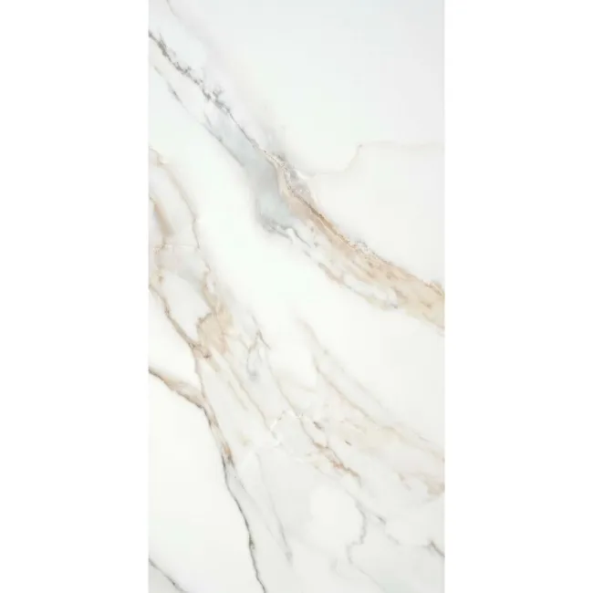Lumiere Golden Grey Marble Effect Large Polished Porcelain Tile 119x59cm