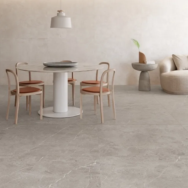 Unika Grey Stone Effect Large Matt Porcelain Tile 100x100cm