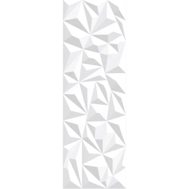 Flat White Decor Gloss Ceramic Wall Tile 90x30cm