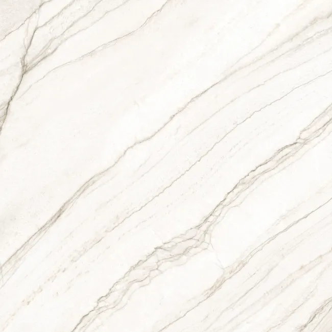 Barrow White Marble Effect Large Matt Porcelain Tile 120x120cm
