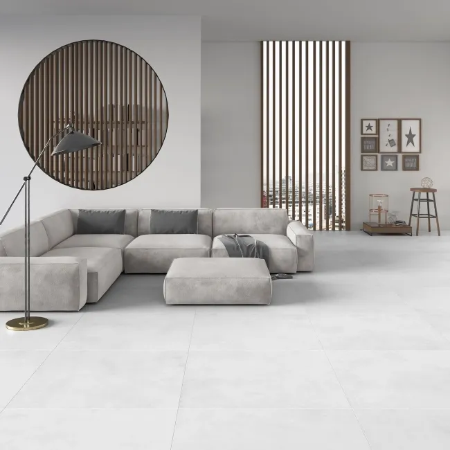 Ziro Bianco Concrete Matt Porcelain Tile 120x120cm