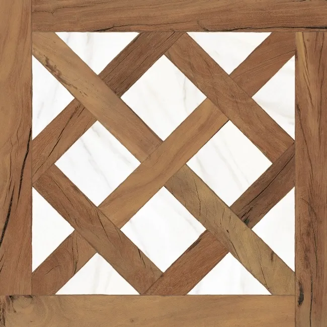 Forest Mix Woven Wood Effect Matt Ceramic Tile 45x45cm