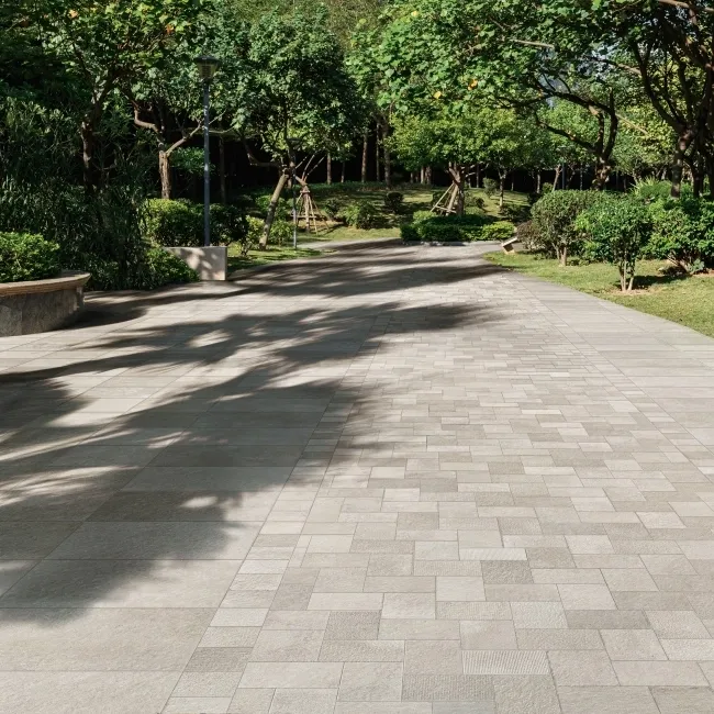 Trail White Mixed Stone Effect Italian Small Porcelain Outdoor Paving Tile 30x20cm