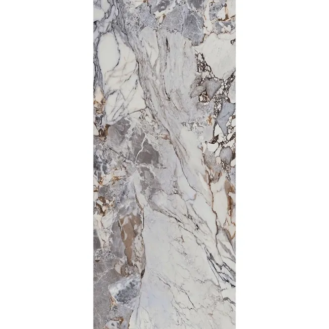 Unico Grey Marble Effect Polished Italian Large Porcelain Slab 278x120cm