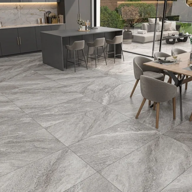 Strond Dolphin Grey Marble Effect Large Matt Porcelain Tile 120x60cm