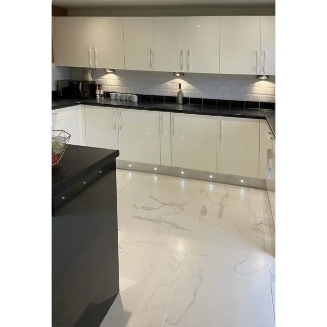 Carrara White Matt Marble Porcelain Tile 60.4x60.4cm