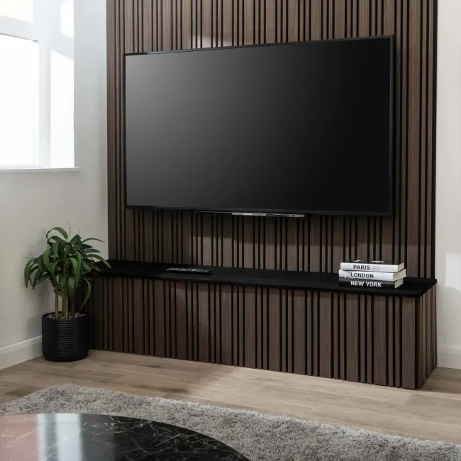 Trepanel Design® Walnut Brown Multi-Width Acoustic Wood Wall Panels