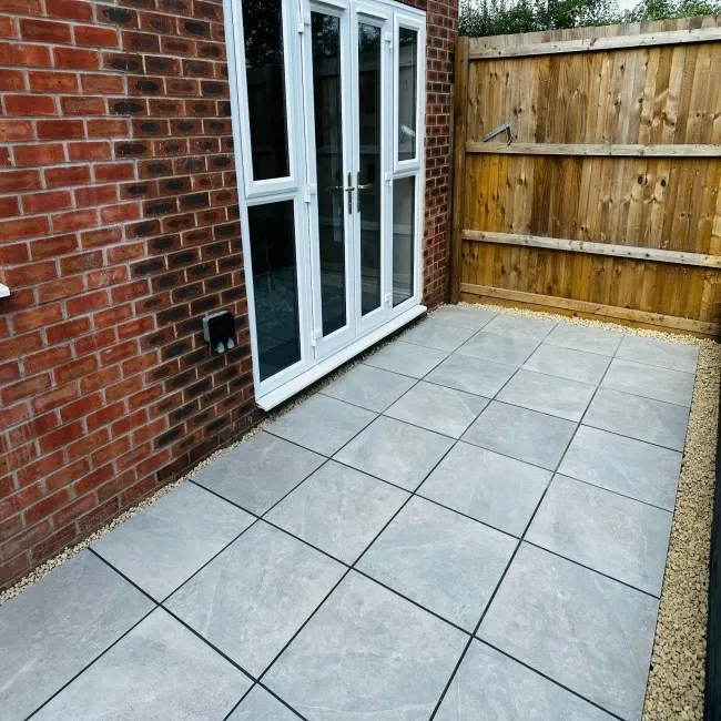 Maverick Grey Stone Effect Matt Porcelain Outdoor Paving Tile 59.2x59.2cm