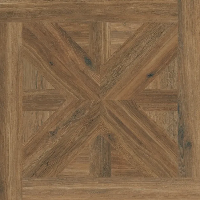 Volte Walnut Woven Wood Effect Large Matt Porcelain Floor Tile 75x75cm