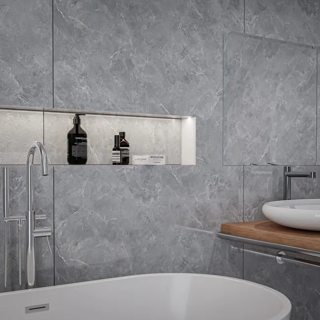 TrueTouch Cyprus Grey Marble Effect Composite Wall Panels