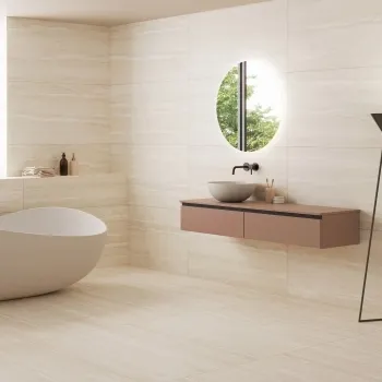 Navona Beige Travertine Effect Large Matt Porcelain Tile 120x60cm