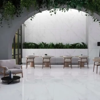 Lumiere White Marble Effect Large Polished Porcelain Tile 119x59cm