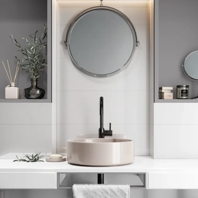 Flat White Gloss Ceramic Wall Tile 90x30cm