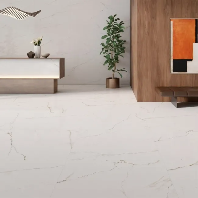 Lance Gold Marble Effect Large Matt Porcelain Tile 120x120cm