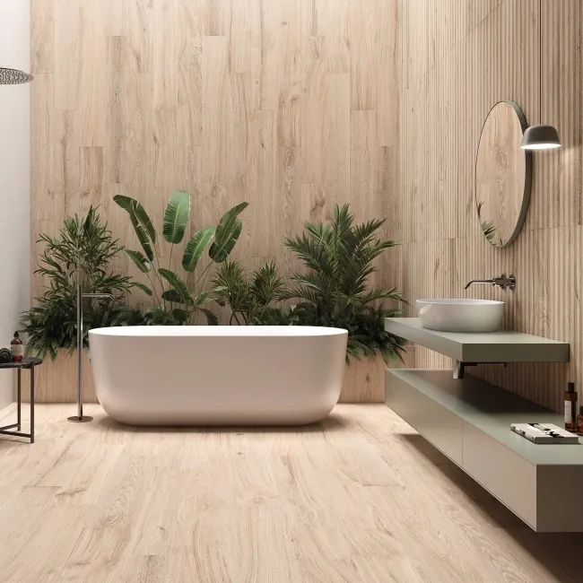 Dakaris Light Oak Wood Effect Matt Porcelain Tile 120x20cm