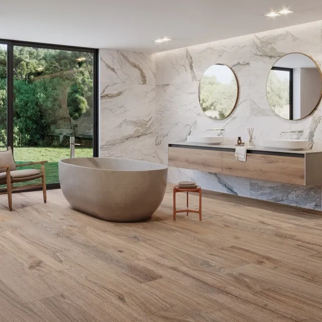 Dakaris Dark Oak Wood Effect Matt Porcelain Tile 120x20cm