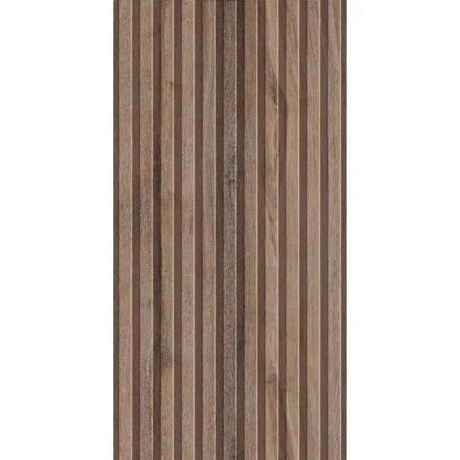 Dakaris Dark Oak Slatted Wood Effect Large Matt Porcelain Tile 120x60cm