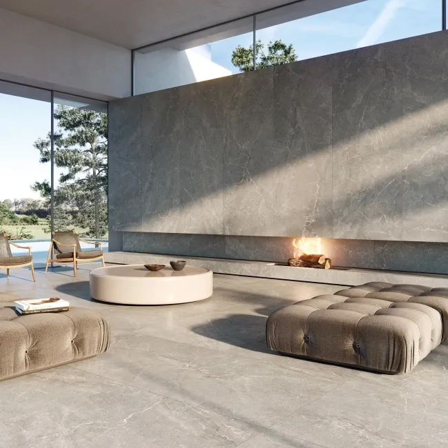 Alchemy Iron Grey Marble Effect Large Matt Porcelain Slab 275x100cm