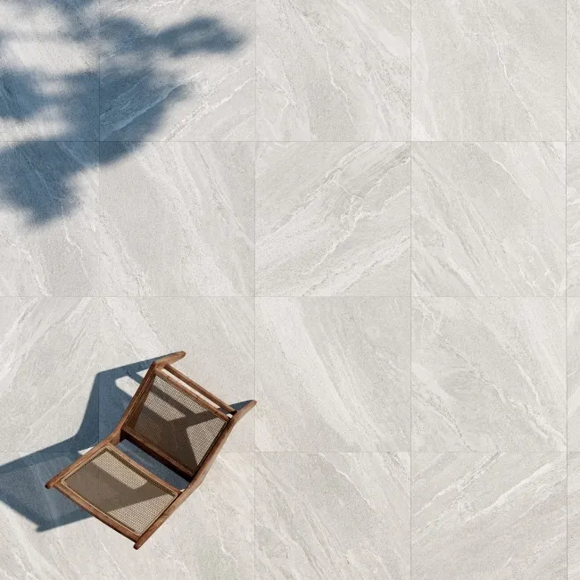 Alchemy Pearl Grey Slate Effect Large Anti Slip Porcelain Tile 100x100cm