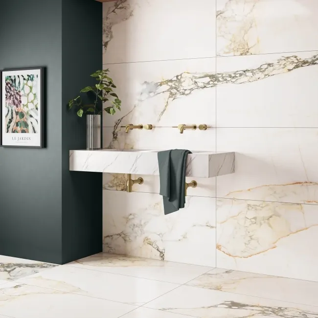 Paonazzo White Marble Effect Italian Large Honed Porcelain Tile 120x60cm