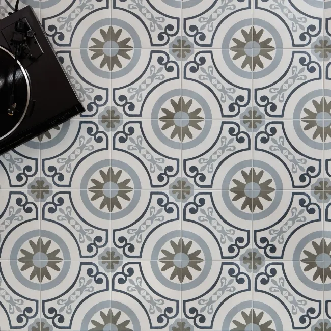 Havana Garden Patterned Matt Porcelain Tile 22.3x22.3cm