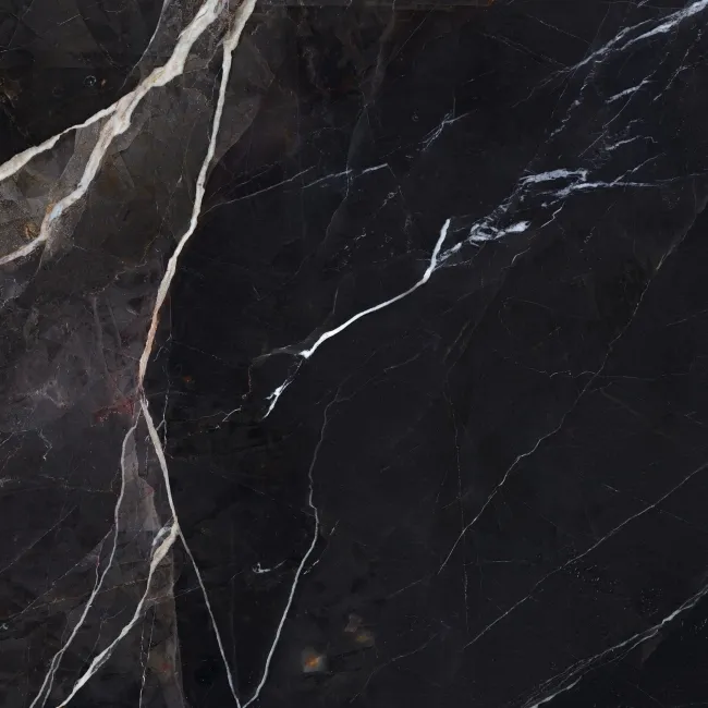 Sublime Black Marble Effect Matt Porcelain Tiles 100x100cm