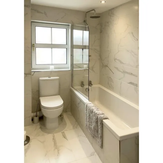 Carrara White Matt Marble Porcelain Tile 60x30cm