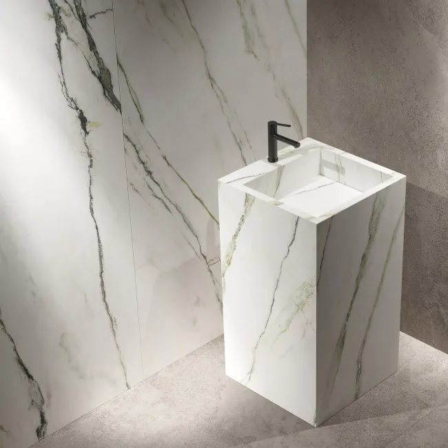 Macha Green Marble Effect Large Matt Porcelain Slab 275x100cm