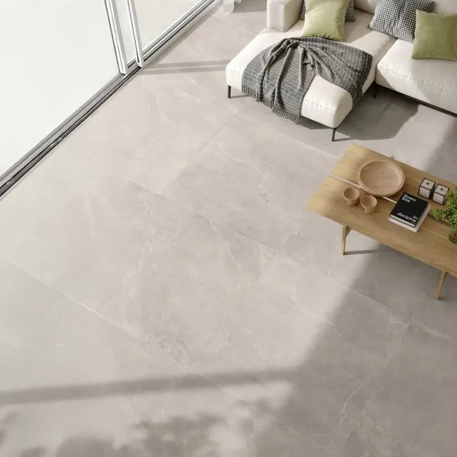 Azuma Rock Light Grey Stone Effect Italian Large Matt Porcelain Tile 120x120cm