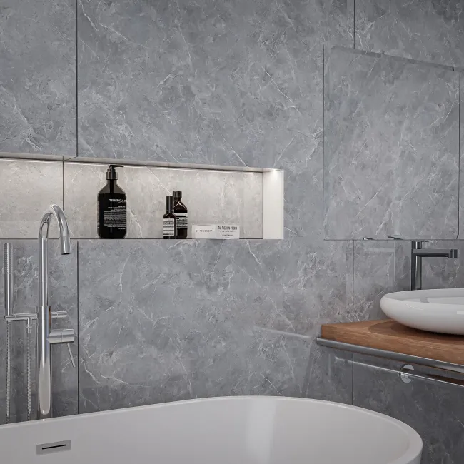TrueTouch Cyprus Grey Marble Effect Composite Wall Panels