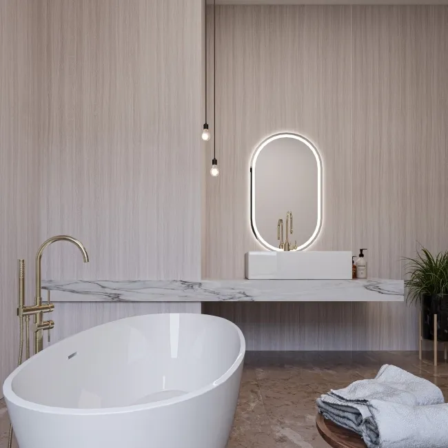 TrueTouch Grey Travertine Effect Composite Wall Panels