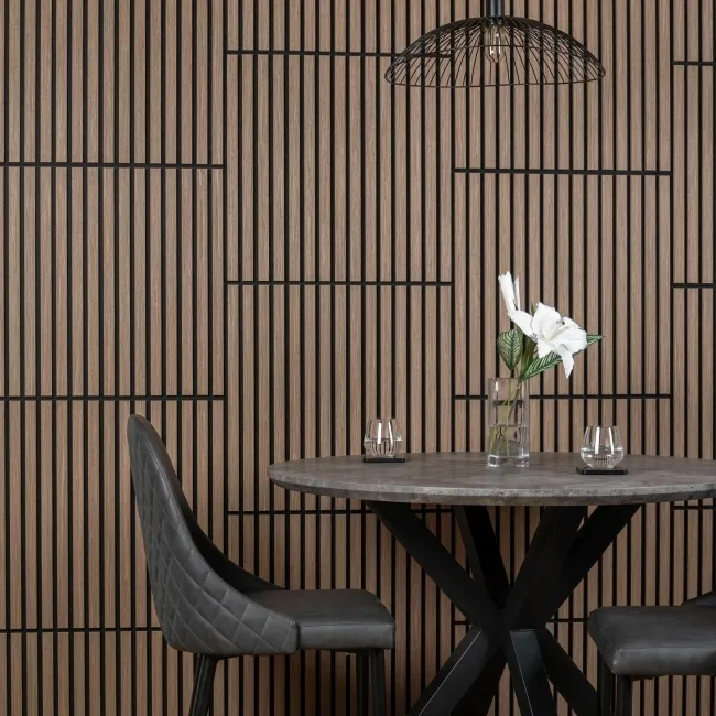 Trepanel® Smoked Oak Square Acoustic Wood Wall Panels