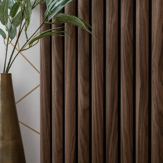 Trepanel Design® Autumn Brown Curve Acoustic Wood Wall Panels