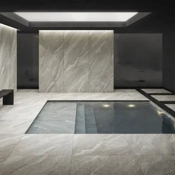 Strond Dolphin Grey Marble Effect Large Matt Porcelain Slab 275x100cm