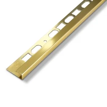 10mm Brushed Gold Aluminium Square Box Profile Trim