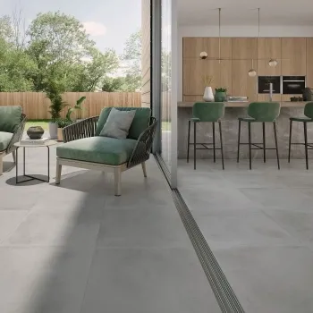 City Grey Concrete Effect Anti Slip Large Porcelain Tile 60.5x60.5cm
