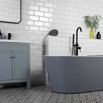 Metro White Ceramic Wall Tile 20x10cm
