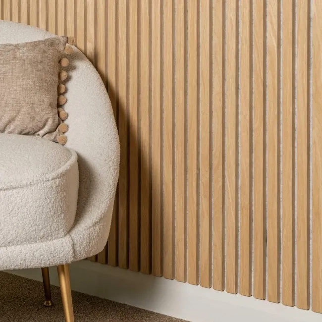 Trepanel® Oak on Grey Felt Acoustic Wood Wall Panels
