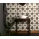 Metropolis Star Patterned Black Ceramic Tile 45x45cm