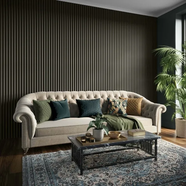 Trepanel Design® Noir Black Curve Acoustic Wood Wall Panels